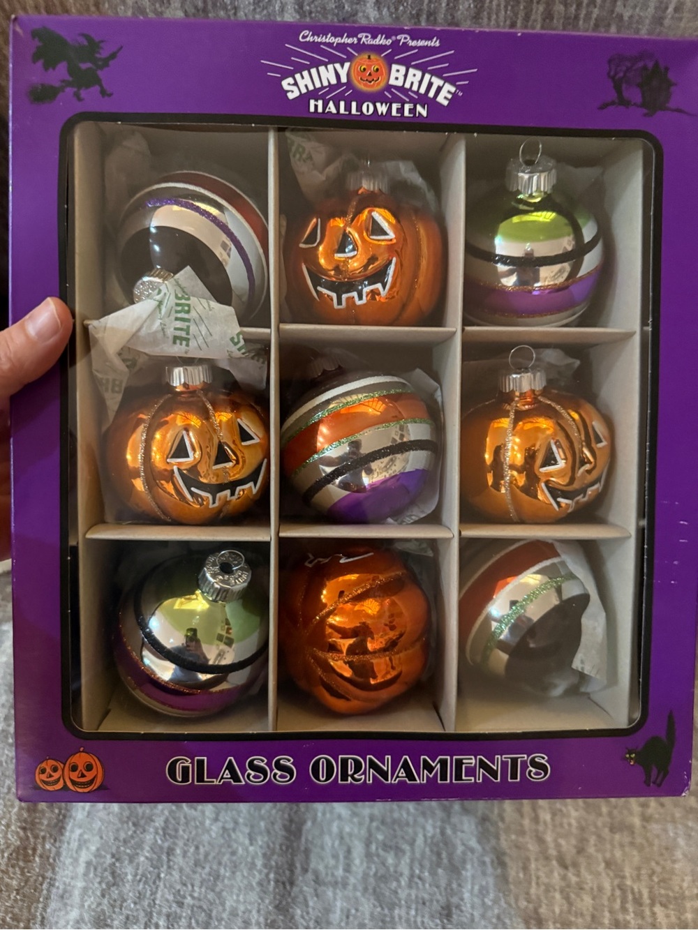 Shiny Brite Halloween Glass Ornaments Larger Size - Picture 2 of 4